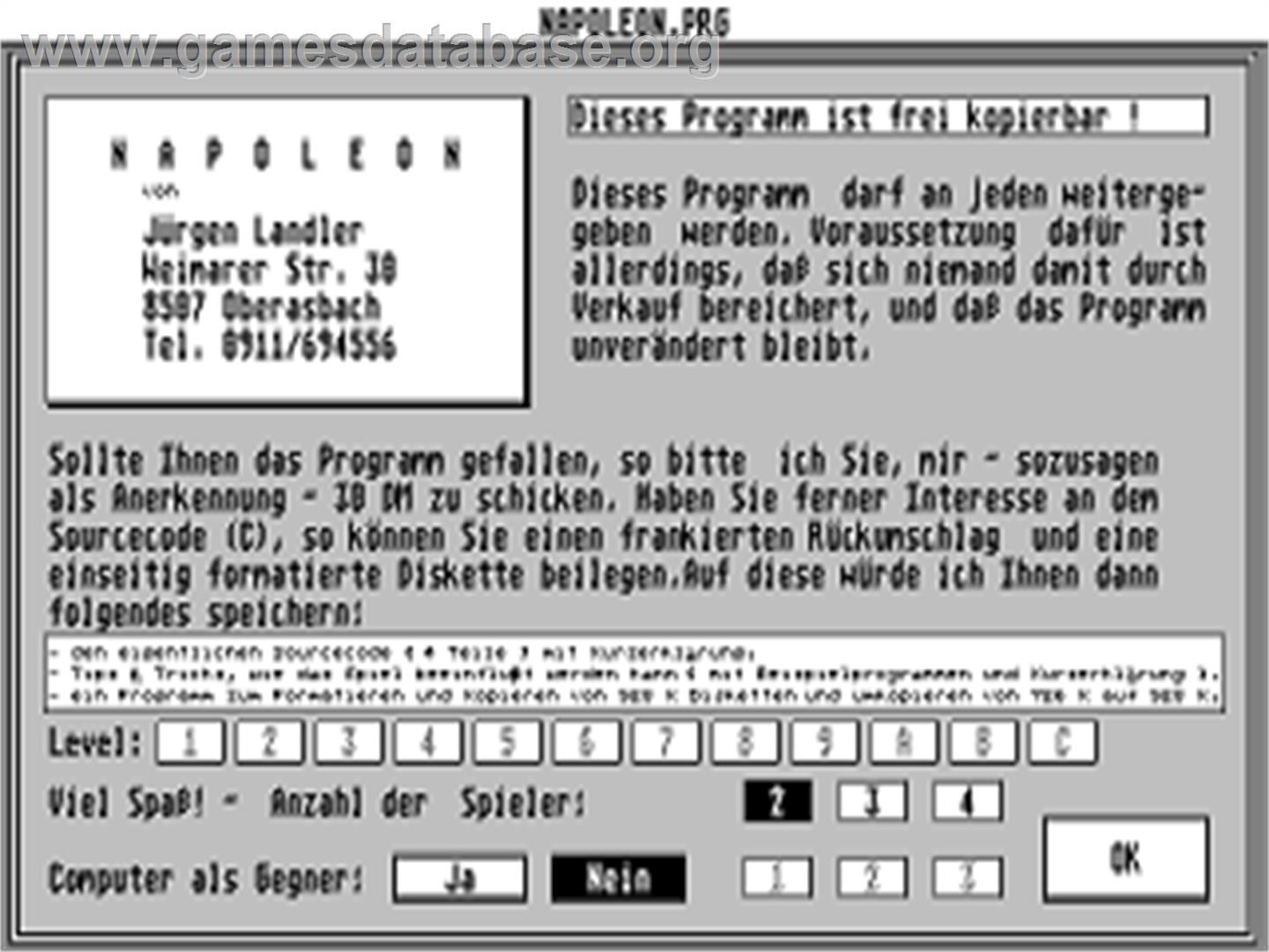 Napoleon - Atari ST - Artwork - Title Screen