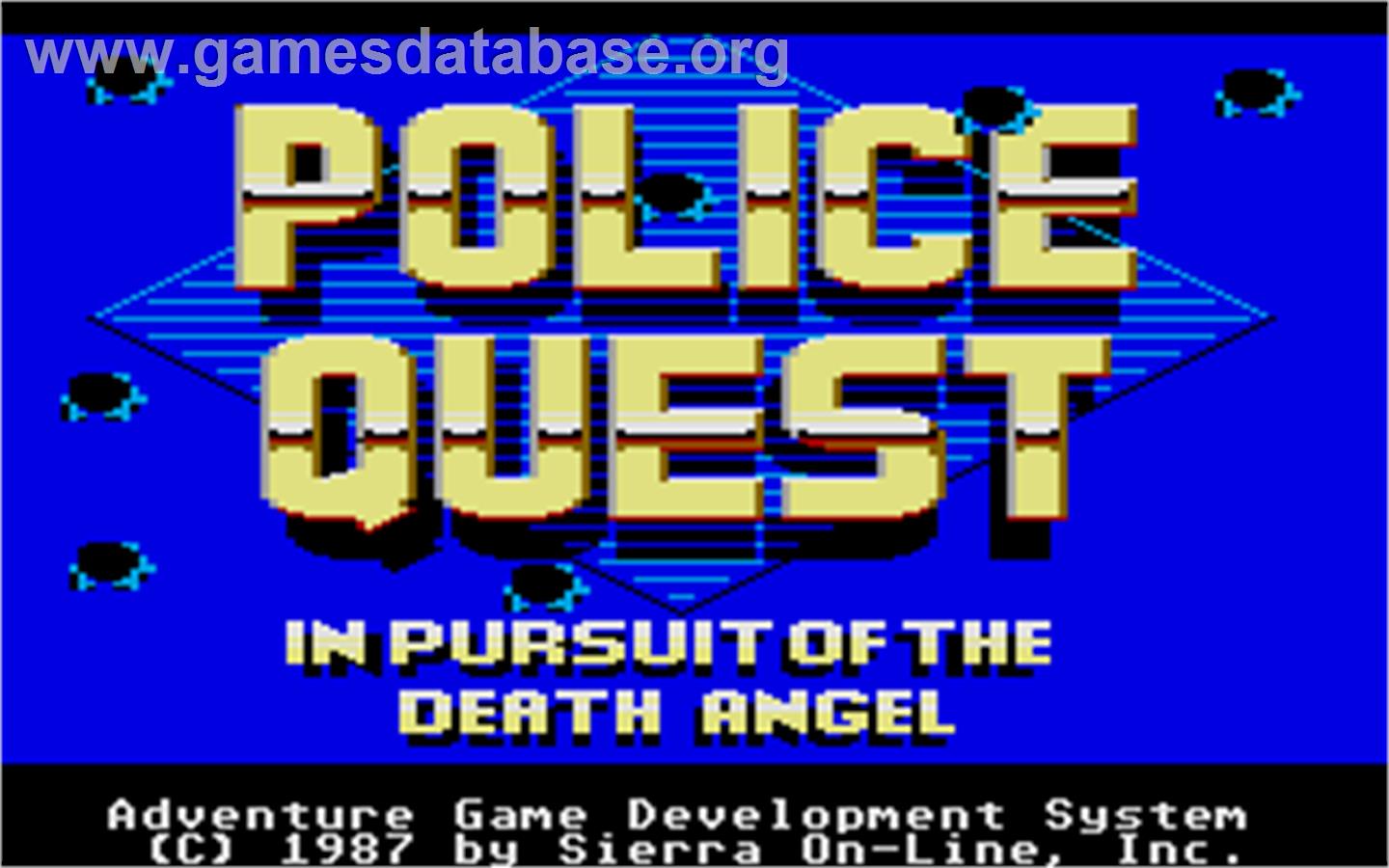 Police Quest: In Pursuit of the Death Angel - Atari ST - Artwork - Title Screen