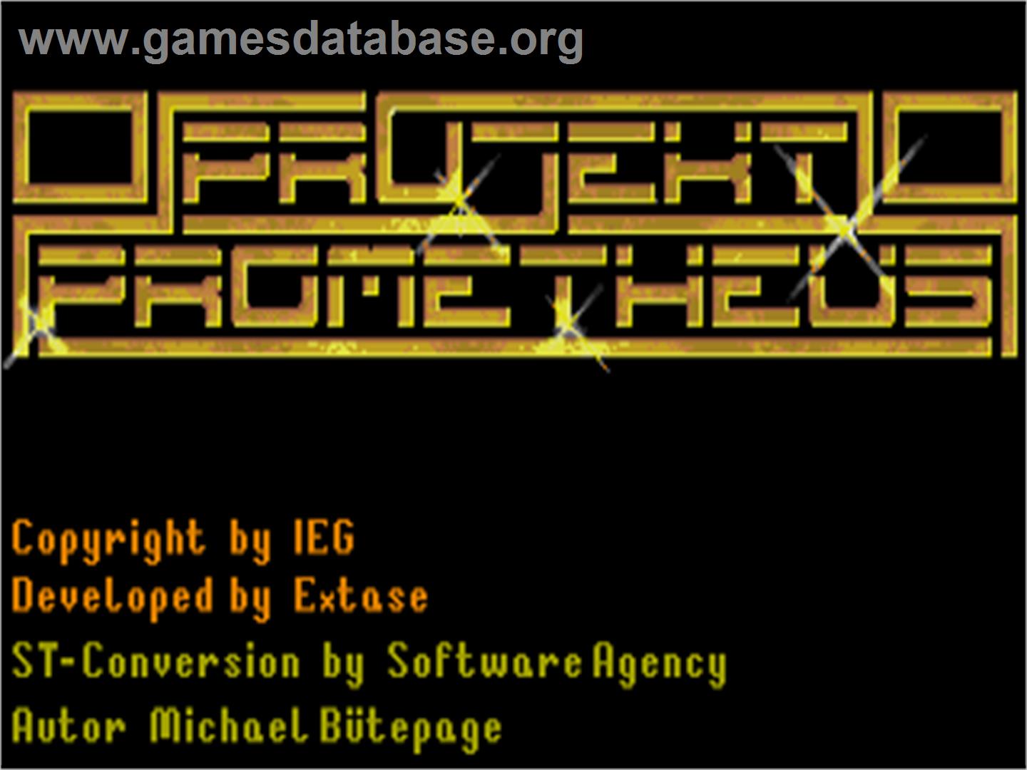 Projekt Prometheus - Atari ST - Artwork - Title Screen