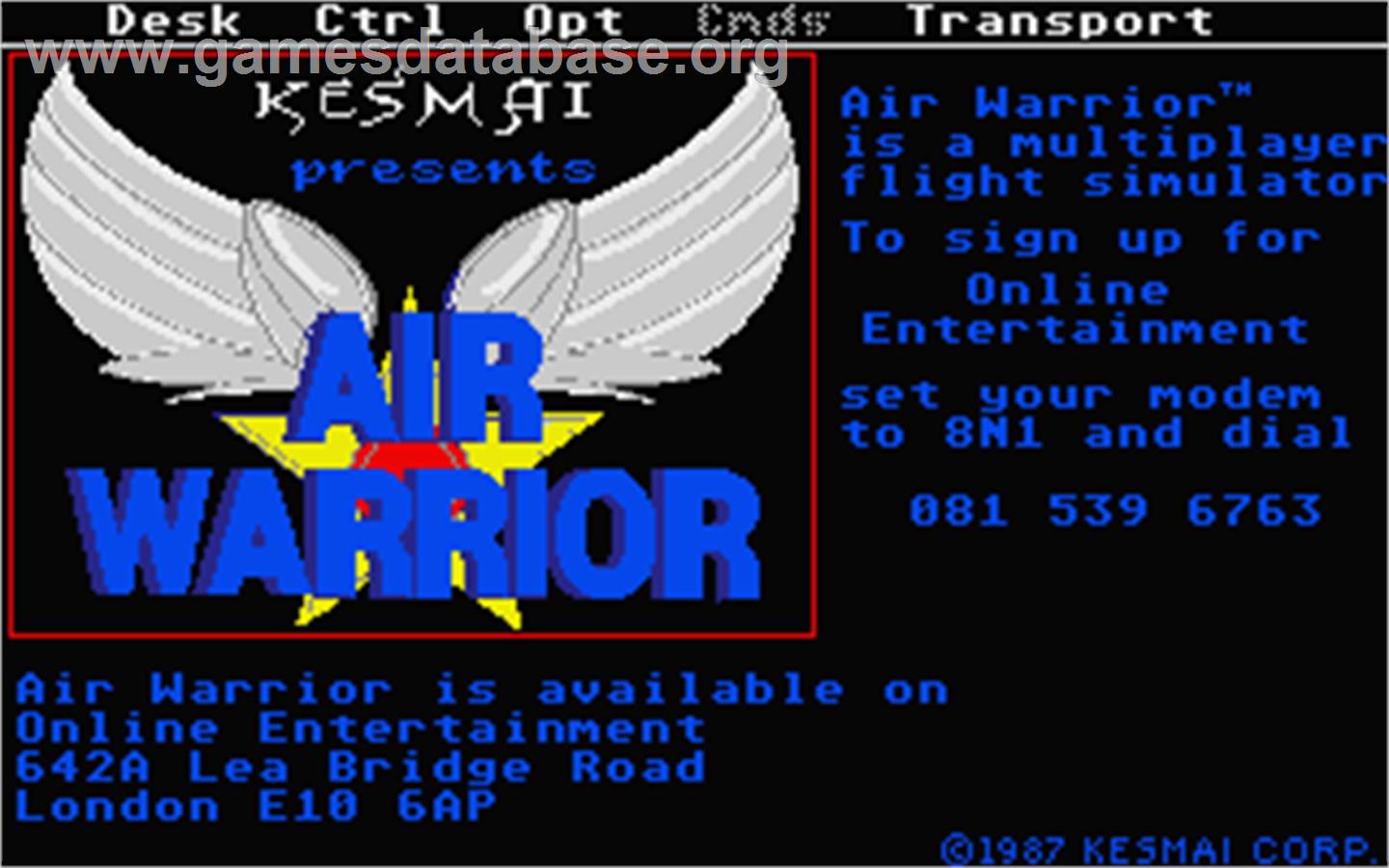 Rainbow Warrior - Atari ST - Artwork - Title Screen