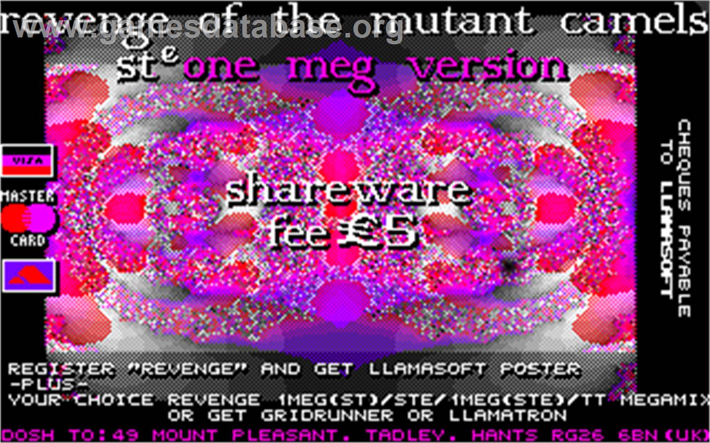 Revenge of the Mutant Camels - Atari ST - Artwork - Title Screen