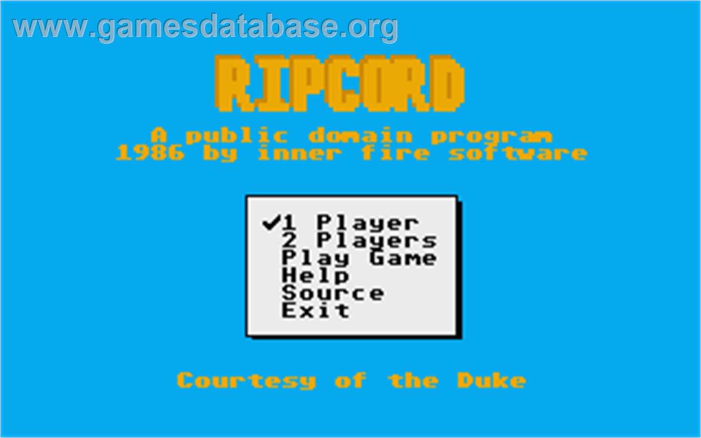 Rip Cord - Atari ST - Artwork - Title Screen