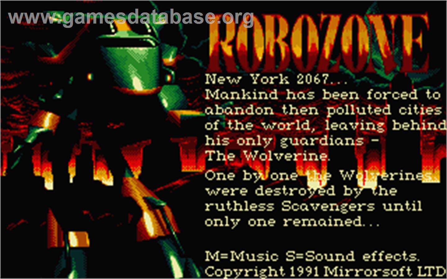 Robozone - Atari ST - Artwork - Title Screen