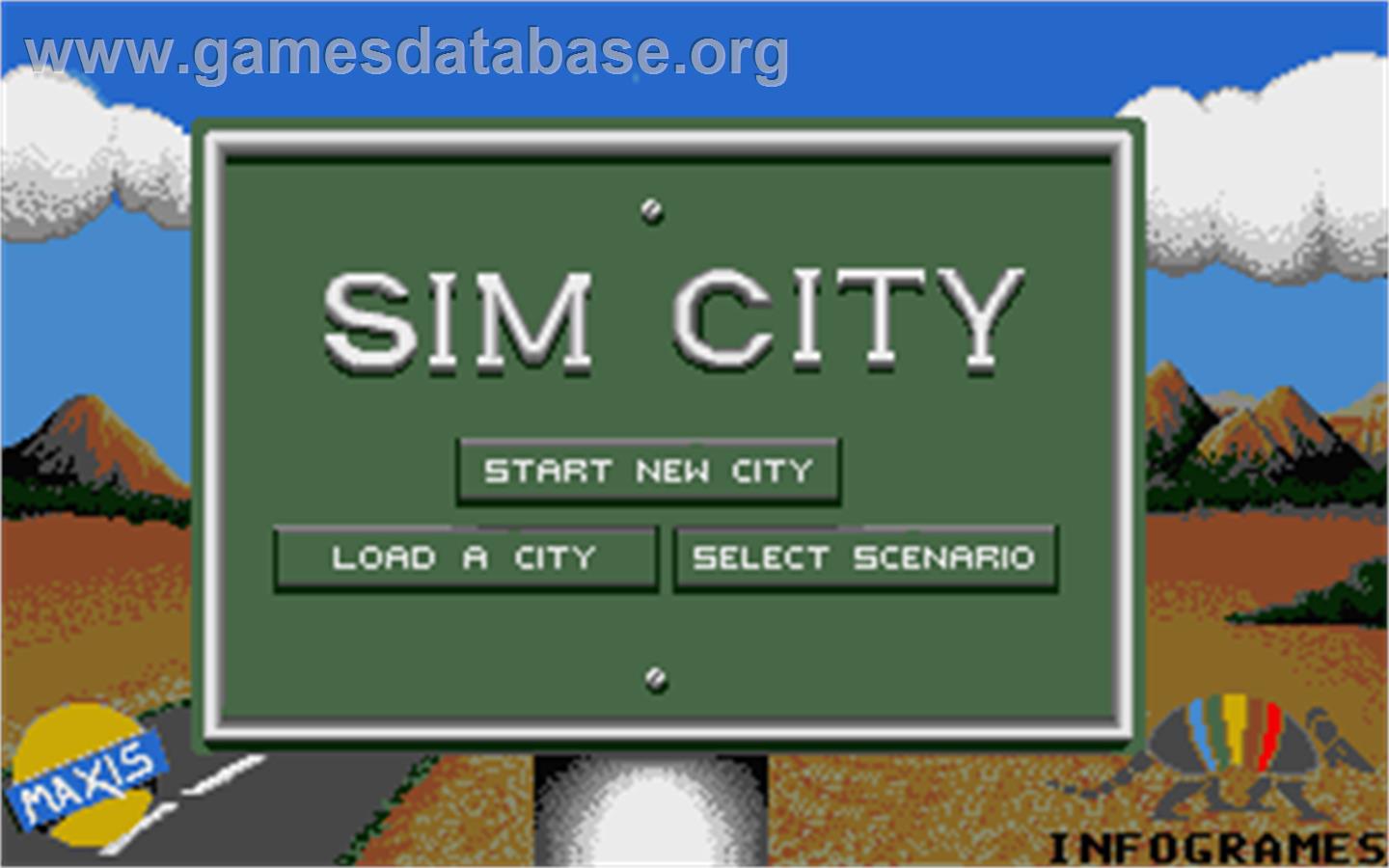 Sim City - Atari ST - Artwork - Title Screen
