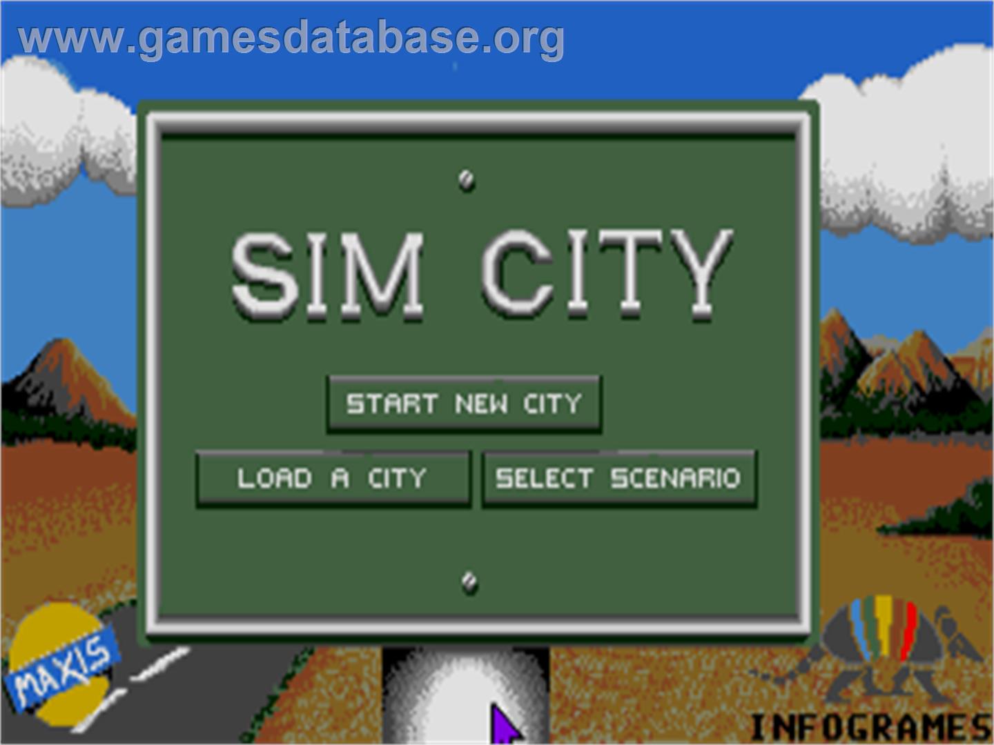 Sim City - Atari ST - Artwork - Title Screen