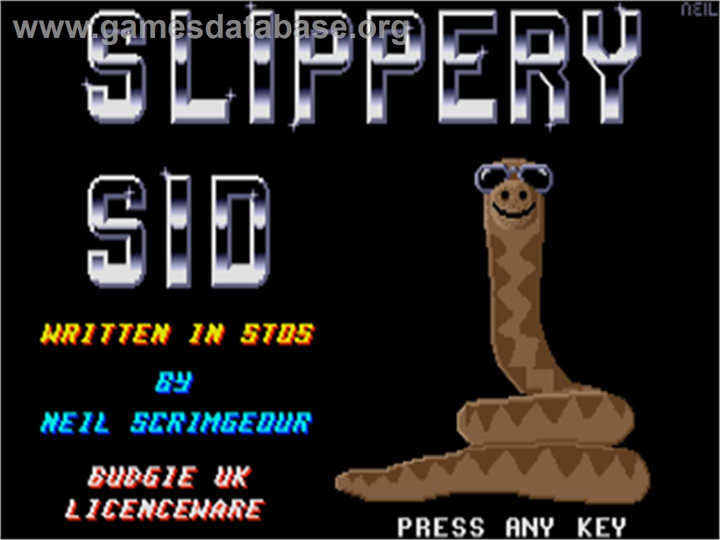 Slippery Sid - Atari ST - Artwork - Title Screen