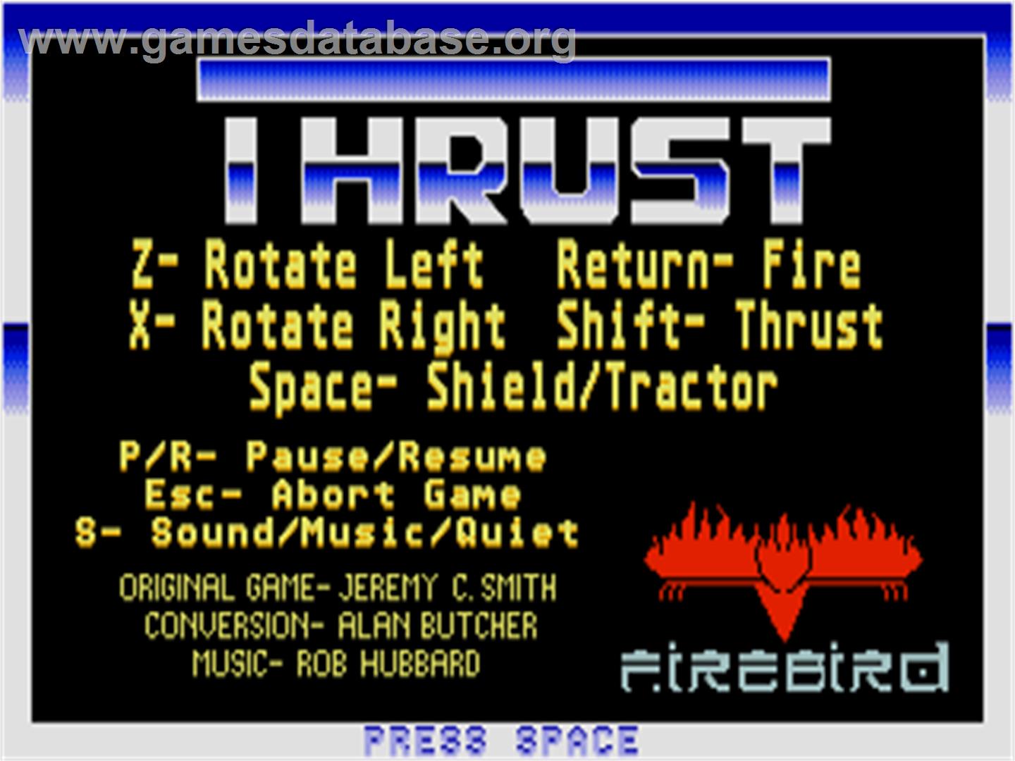 Thrust - Atari ST - Artwork - Title Screen