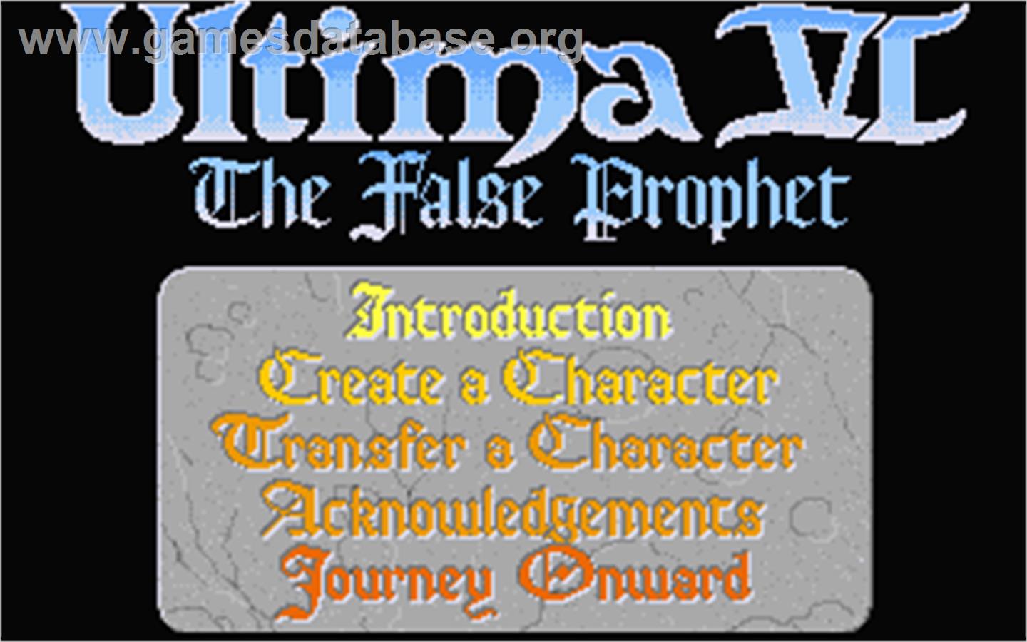 Ultima VI: The False Prophet - Atari ST - Artwork - Title Screen