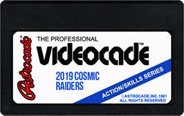 Cartridge artwork for Cosmic Raiders on the Bally Astrocade.