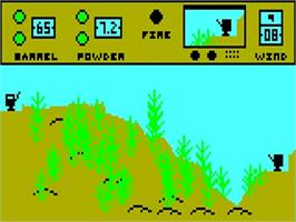 In game image of Artillery Duel on the Bally Astrocade.