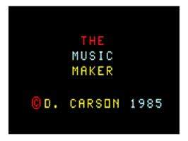 Title screen of Music Maker on the Bally Astrocade.