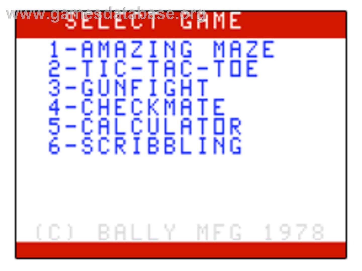 Amazing Maze - Bally Astrocade - Artwork - Title Screen