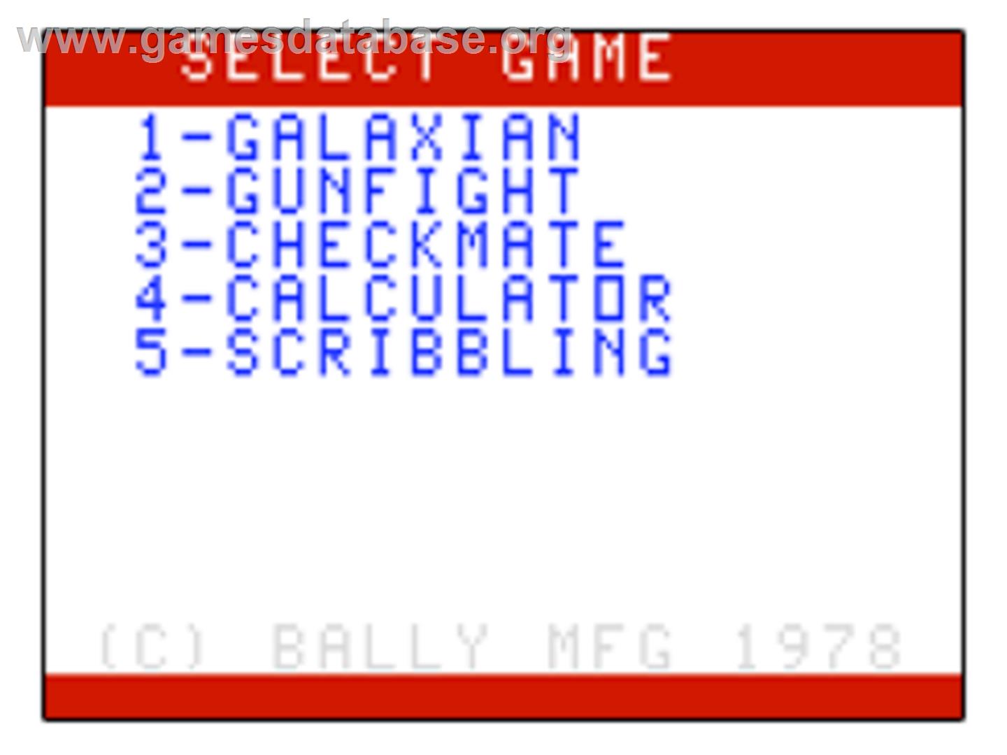 Galaxian - Bally Astrocade - Artwork - Title Screen