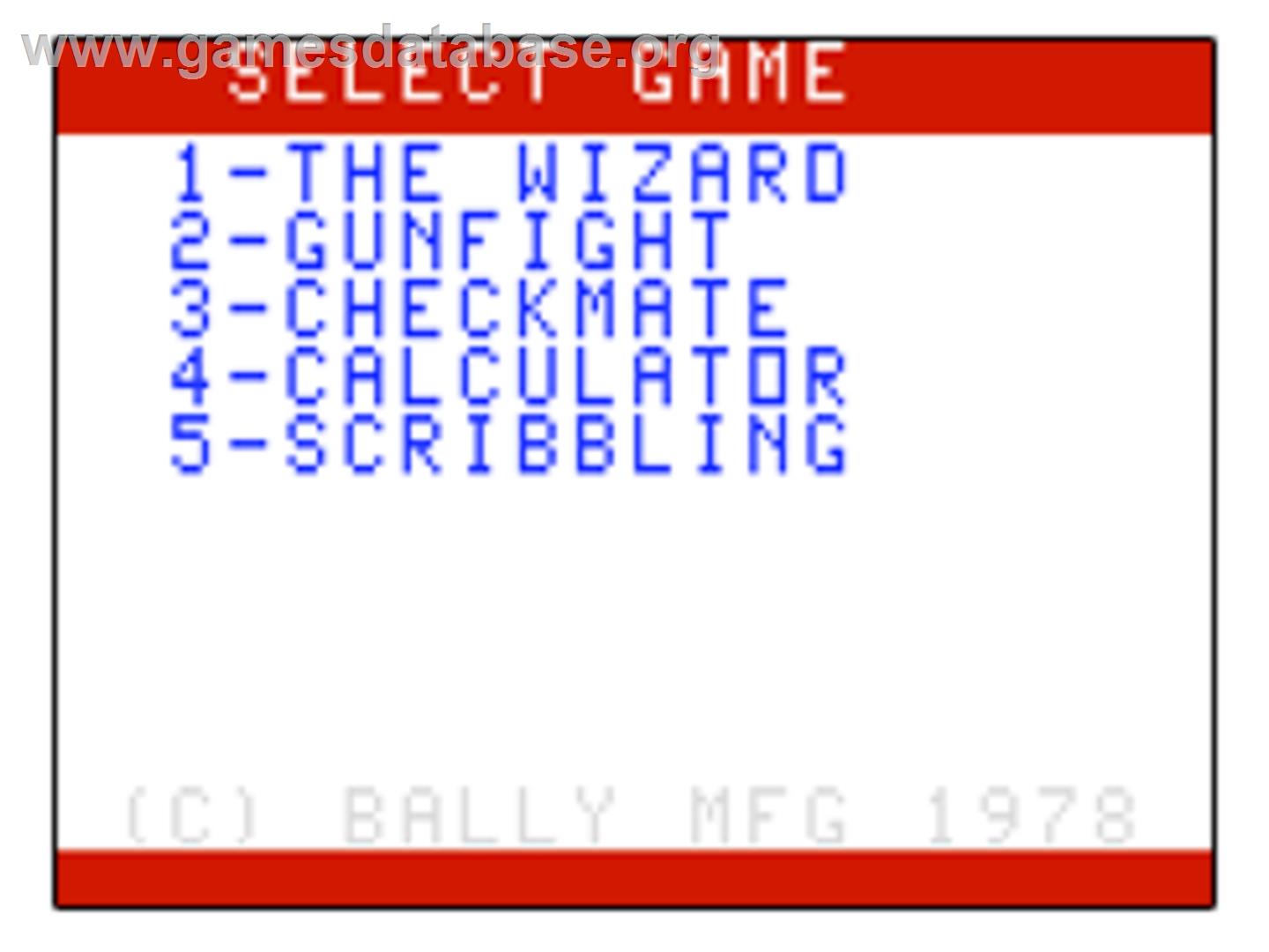 Incredible Wizard - Bally Astrocade - Artwork - Title Screen