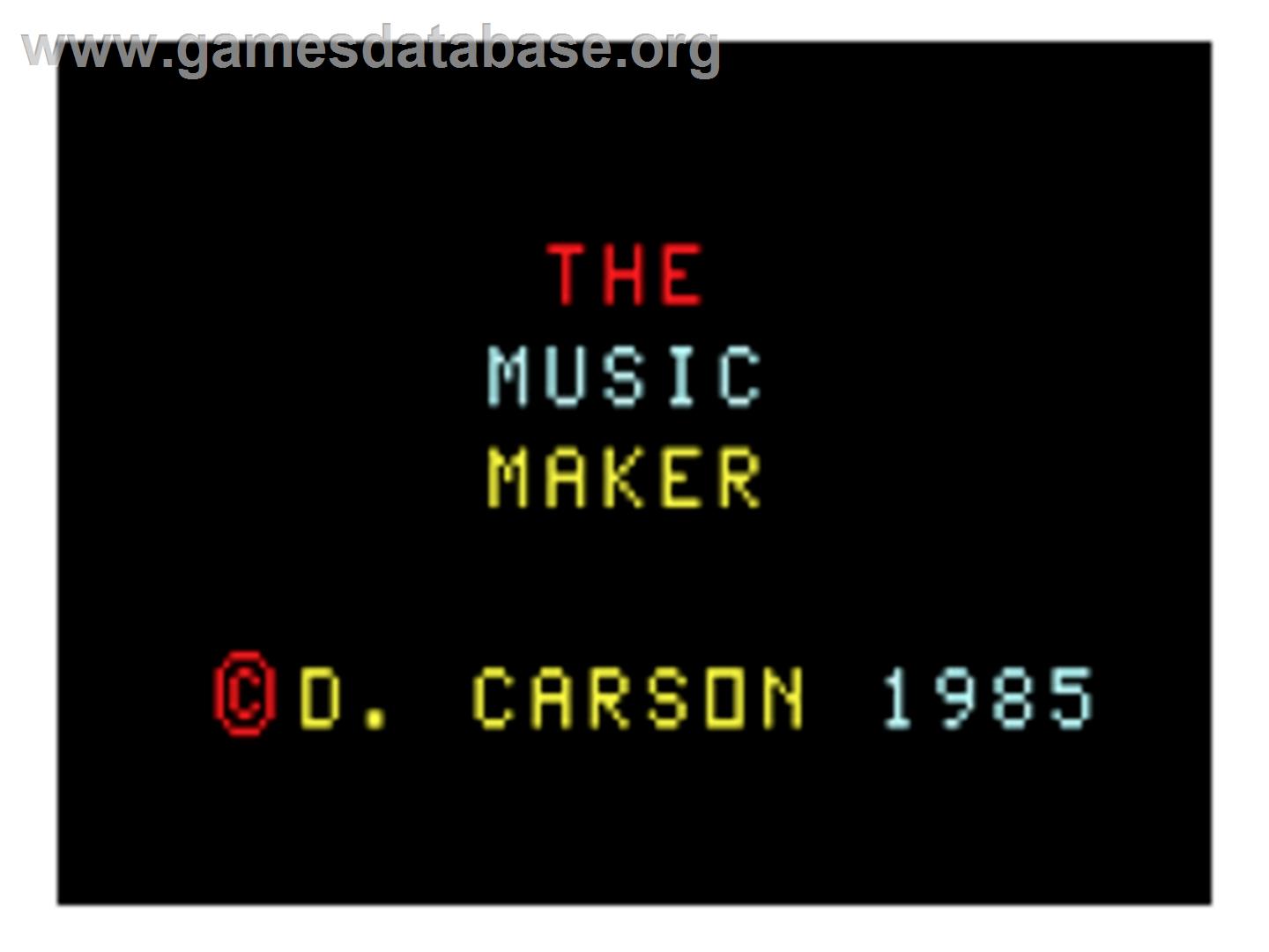 Music Maker - Bally Astrocade - Artwork - Title Screen