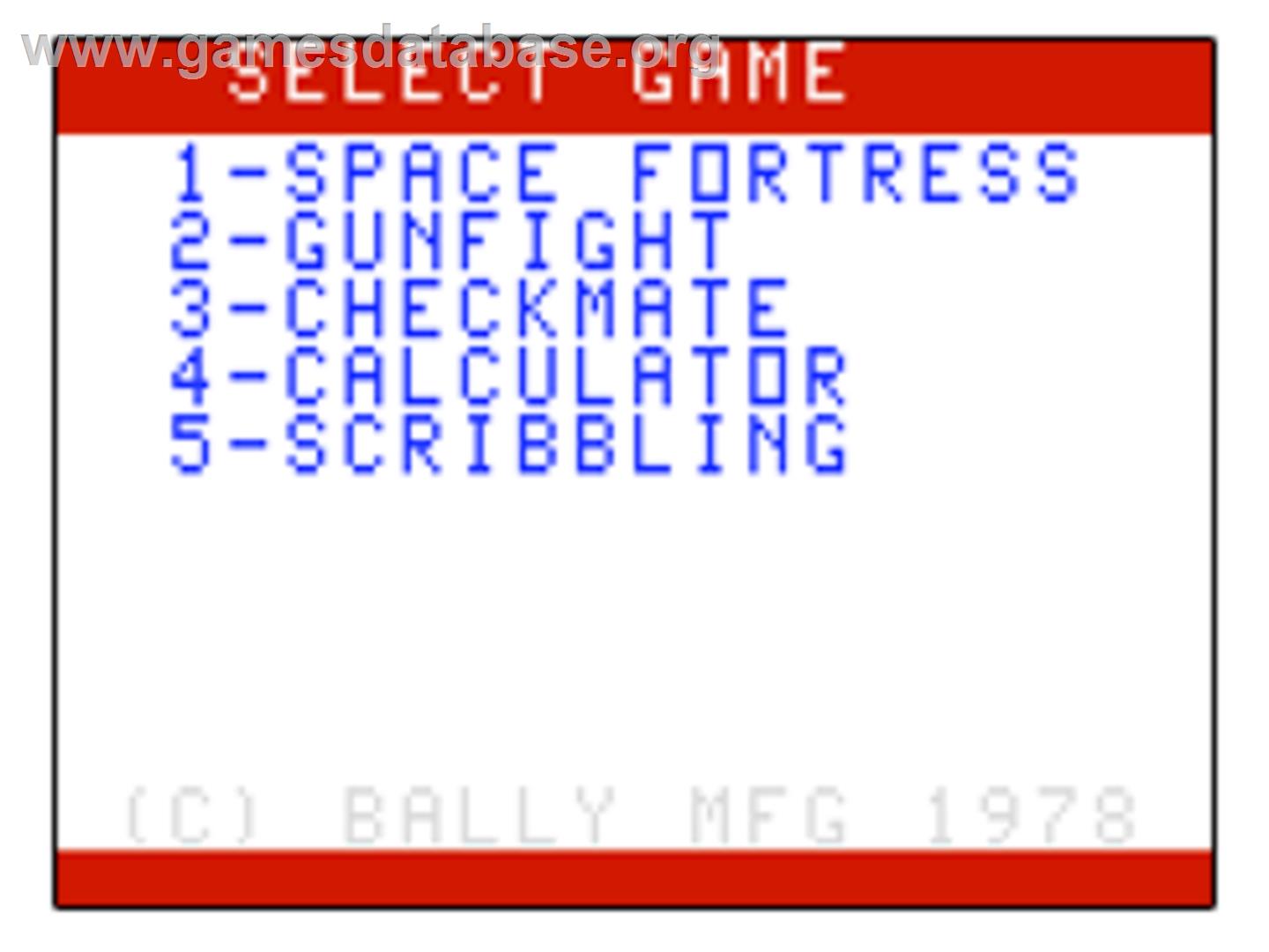 Space Fortress - Bally Astrocade - Artwork - Title Screen