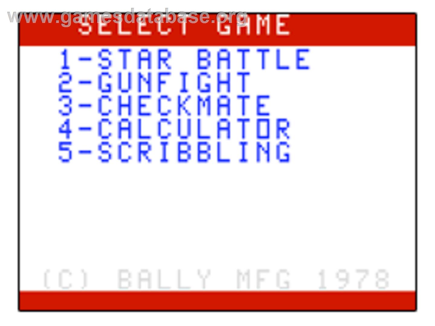 Star Battle - Bally Astrocade - Artwork - Title Screen
