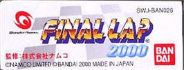 Top of cartridge artwork for Final Lap 2000 on the Bandai WonderSwan.
