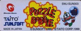 Top of cartridge artwork for Puzzle Bobble on the Bandai WonderSwan.