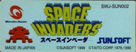 Top of cartridge artwork for Space Invaders on the Bandai WonderSwan.