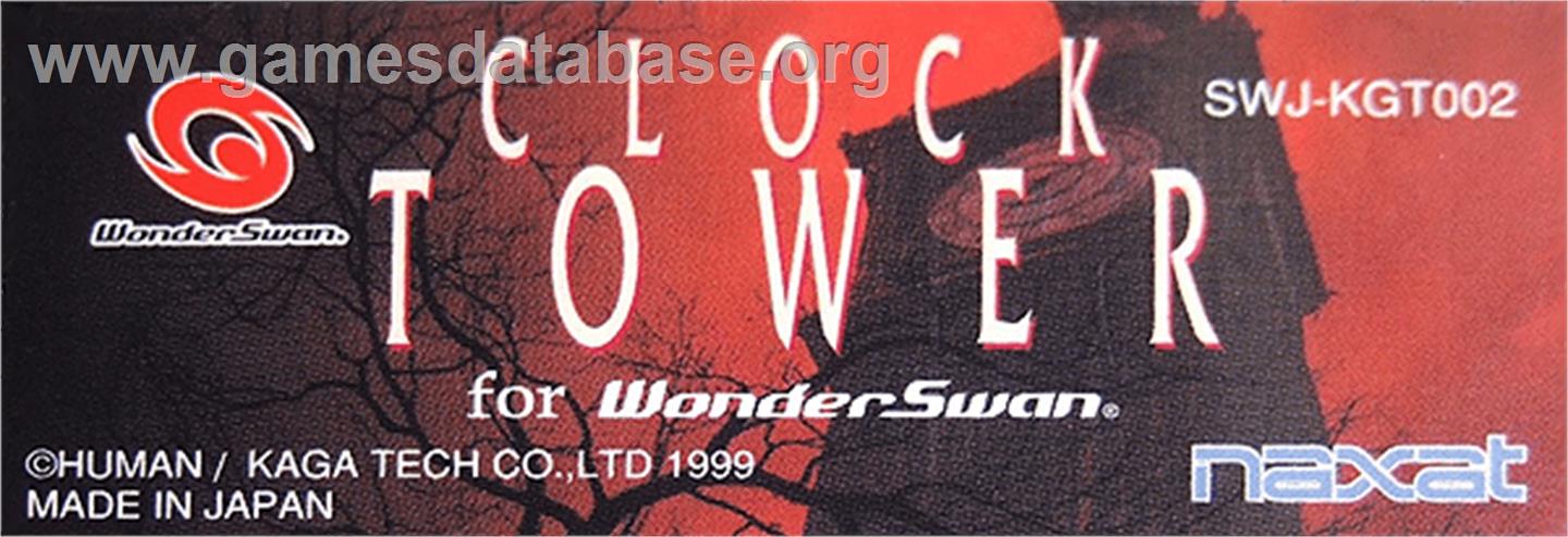 Clock Tower - Bandai WonderSwan - Artwork - Cartridge Top