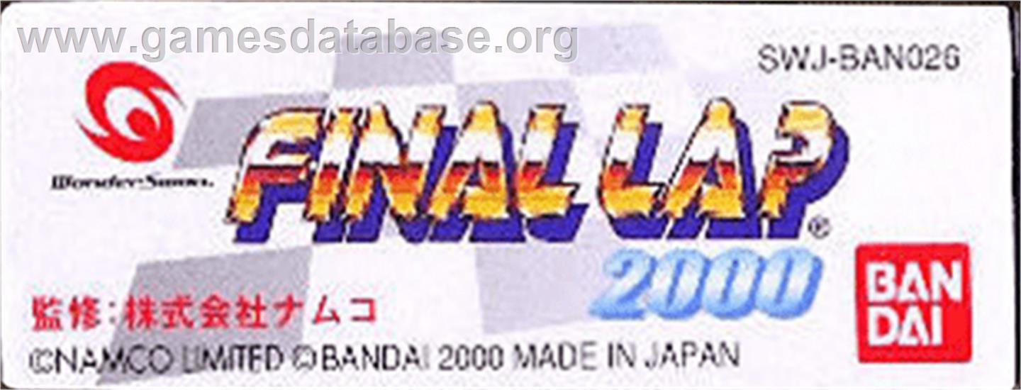 Final Lap 2000 - Bandai WonderSwan - Artwork - Cartridge Top