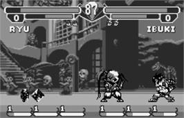 In game image of Pocket Fighter on the Bandai WonderSwan.