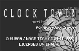 Title screen of Clock Tower on the Bandai WonderSwan.