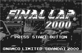 Title screen of Final Lap 2000 on the Bandai WonderSwan.