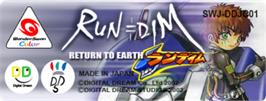 Top of cartridge artwork for RUN=DIM Return to Earth on the Bandai WonderSwan Color.