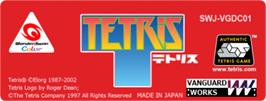 Top of cartridge artwork for Tetris on the Bandai WonderSwan Color.