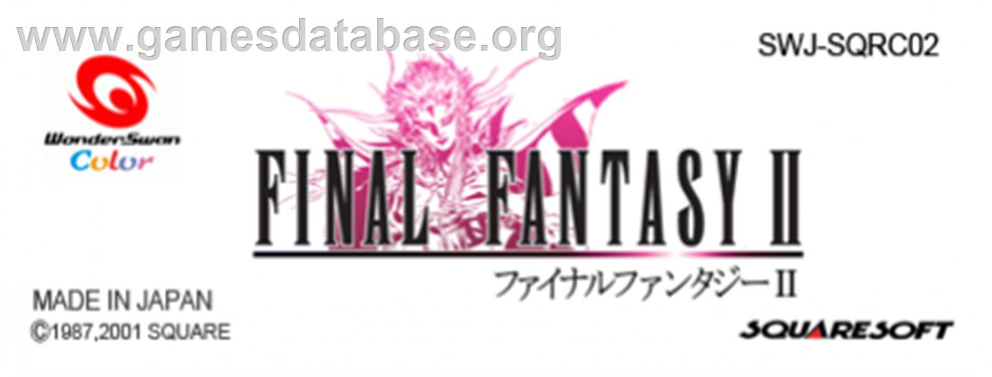 Final Fantasy 2 - Bandai WonderSwan Color - Artwork - Cartridge Top