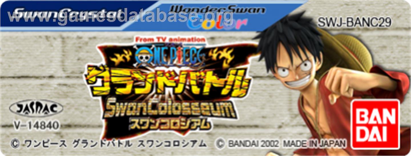 One Piece: Grand Battle Swan Colosseum - Bandai WonderSwan Color - Artwork - Cartridge Top