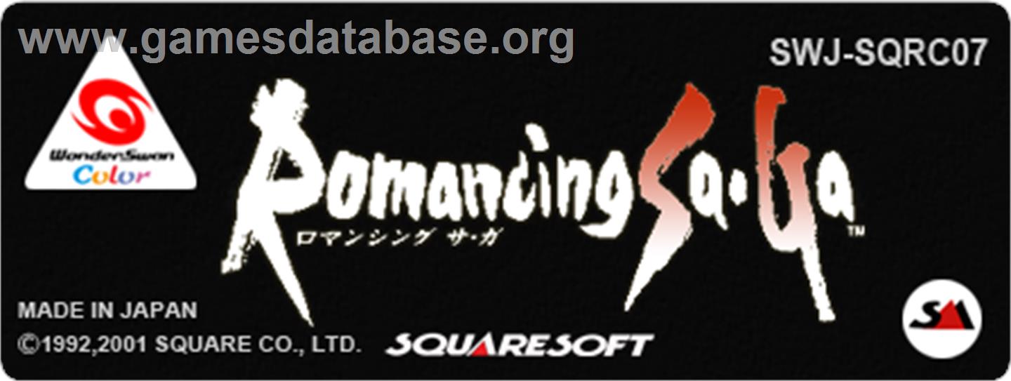Romancing SaGa - Bandai WonderSwan Color - Artwork - Cartridge Top