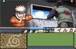 In game image of Naruto: Konoha Ninpouchou on the Bandai WonderSwan Color.