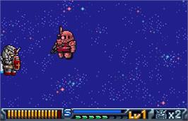In game image of SD Gundam: Operation U.C. on the Bandai WonderSwan Color.