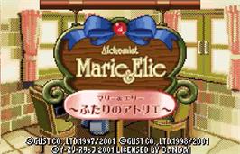 Title screen of Alchemist Marie & Elie: Futari no Atelier on the Bandai WonderSwan Color.