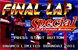 Title screen of Final Lap Special on the Bandai WonderSwan Color.