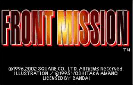 Title screen of Front Mission on the Bandai WonderSwan Color.