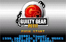 Title screen of Guilty Gear Petit on the Bandai WonderSwan Color.
