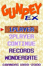 Title screen of Gunpey EX on the Bandai WonderSwan Color.