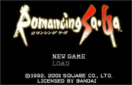 Title screen of Romancing SaGa on the Bandai WonderSwan Color.
