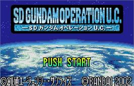 Title screen of SD Gundam: Operation U.C. on the Bandai WonderSwan Color.