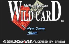 Title screen of Wild Card on the Bandai WonderSwan Color.