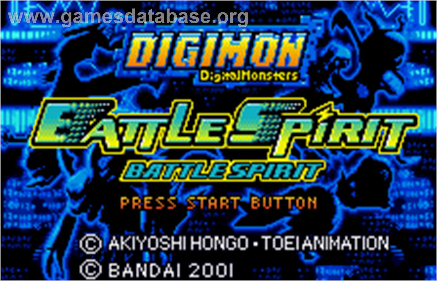 Digimon Tamers: Battle Spirit Ver. 1.5 - Bandai WonderSwan Color - Artwork - Title Screen