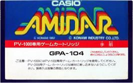 Top of cartridge artwork for Amidar on the Casio PV-1000.