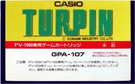 Top of cartridge artwork for Turpin on the Casio PV-1000.