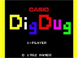 Title screen of Dig Dug on the Casio PV-1000.
