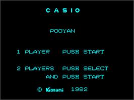 Title screen of Pooyan on the Casio PV-1000.