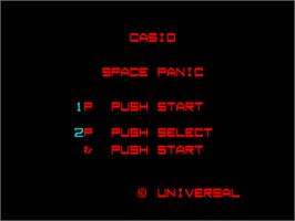 Title screen of Space Panic on the Casio PV-1000.